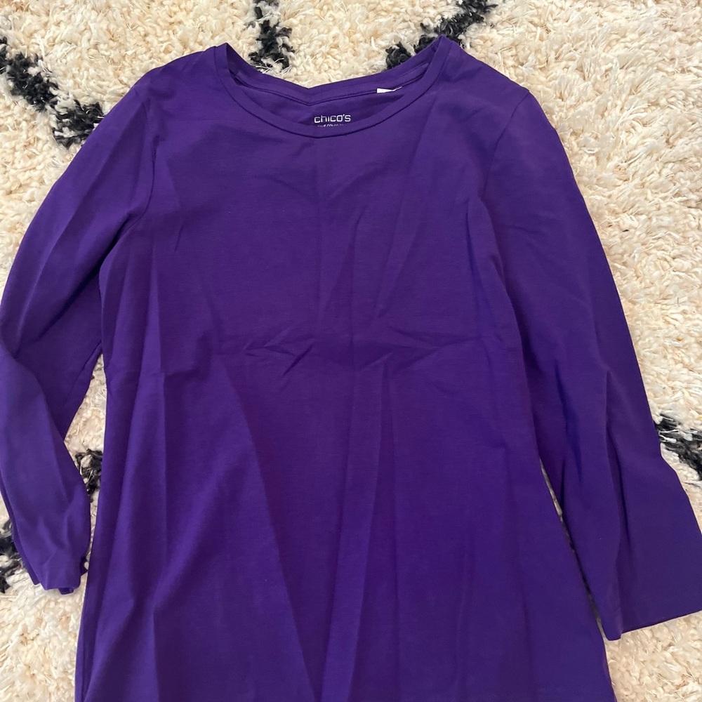 Chico's Vibrant Purple Long Sleeve Top